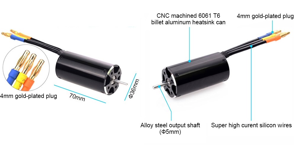 1200KV BLDC motor for RC boat details