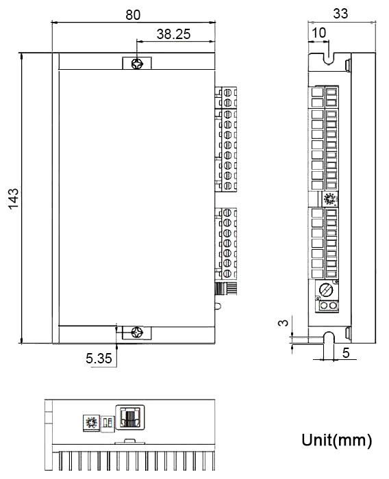 12V-56V BLDC motor controller dimensions