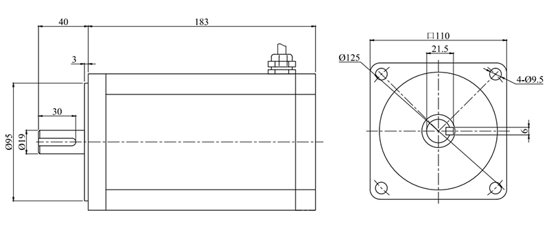 1900W BLDC motor dimension