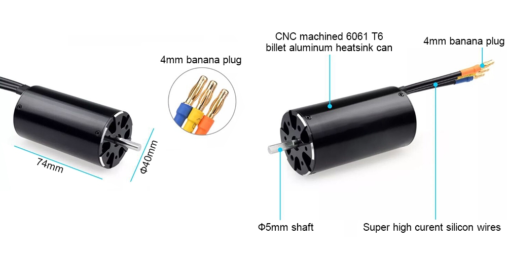 2000KV BLDC motor for RC boat details