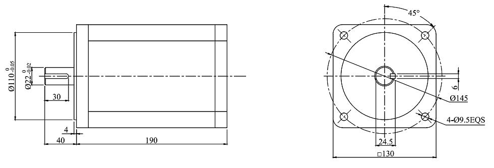 3000w 3000rpm BLDC motor dimension