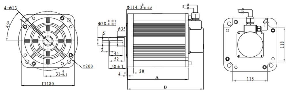 3800W BLDC motor dimension