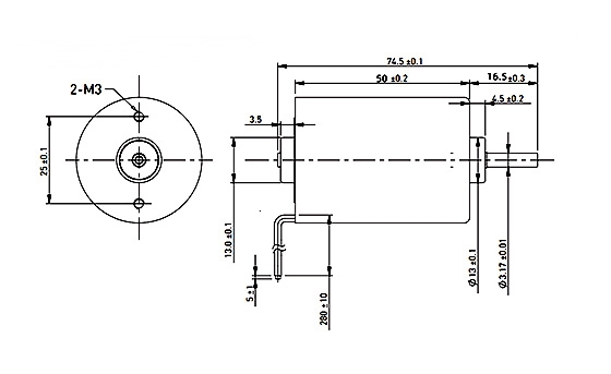 4000rpm small BLDC motor dimension