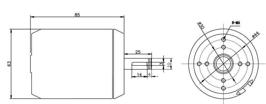 4000W outrunner sensored BLDC motor with 10mm shaft dimension