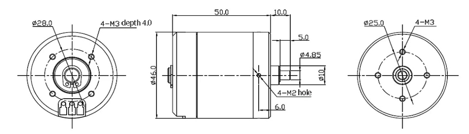 400W waterproof BLDC motor dimension