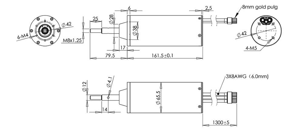 6000W waterproof BLDC motor dimension