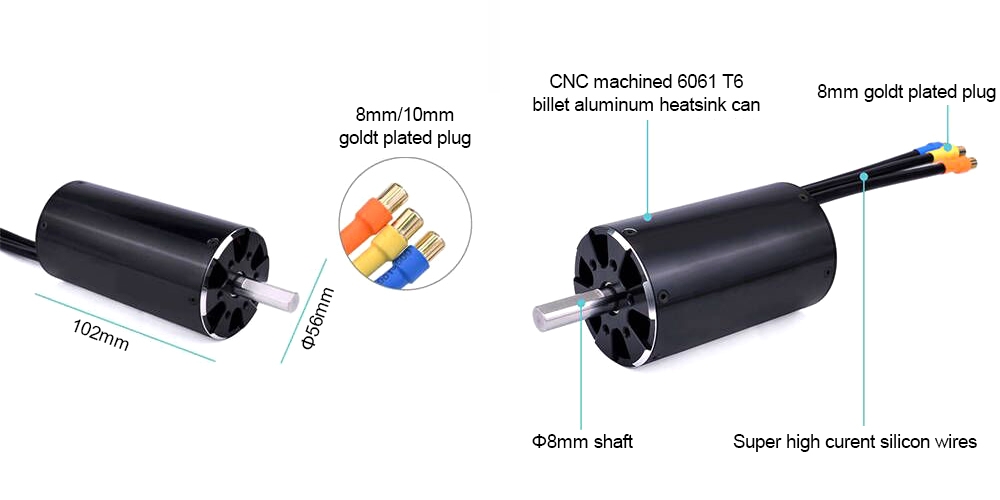 600KV BLDC motor for RC boat details