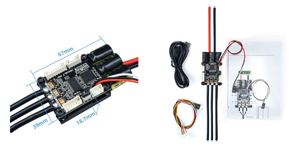 70A electronic speed controller dimension