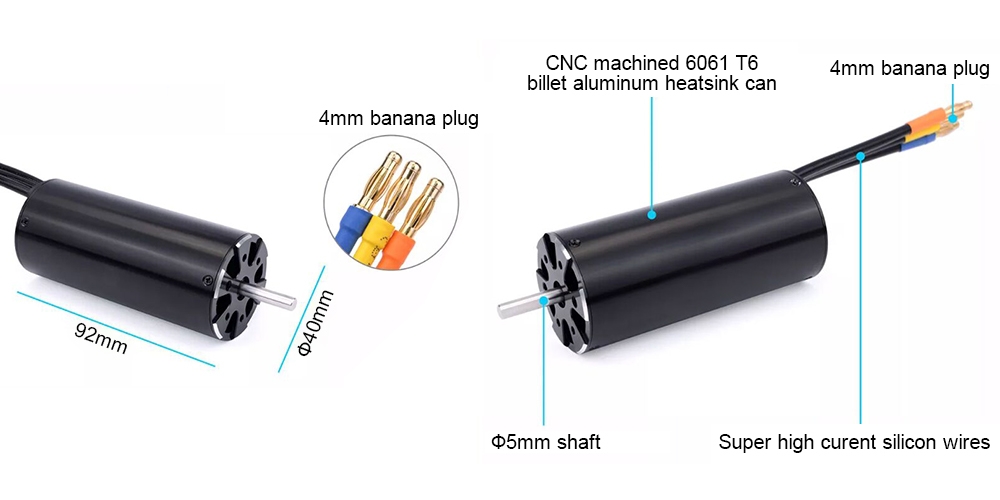 800KV BLDC motor for RC boat details