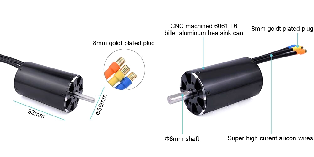 980KV BLDC motor for RC boat details