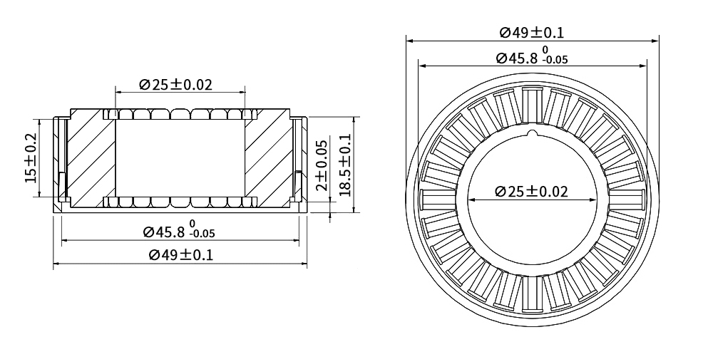 9W 16V frameless BLDC motor dimension