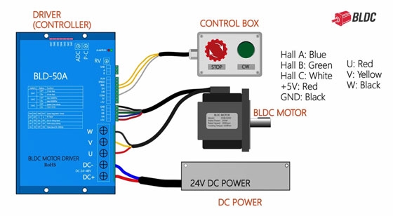 BLDC motor and controller wiring