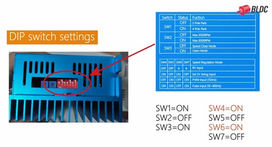 DIP switch-of BLDC motor controller setting