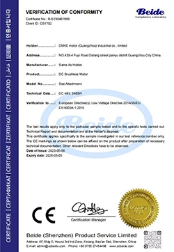 CE (LVD) Certificate
