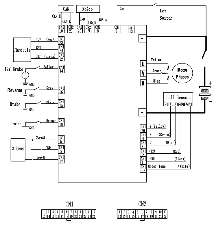 Wiring diagram without DC contactor